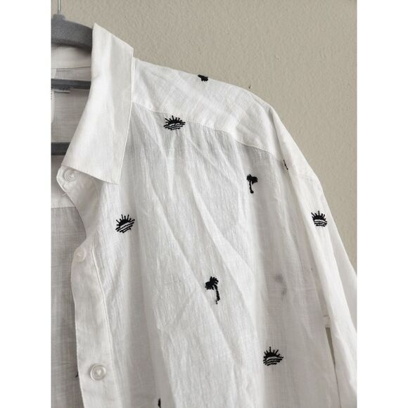Seafolly embroidery palms button down‎ shirt | Size  XS - Picture 4 of 5